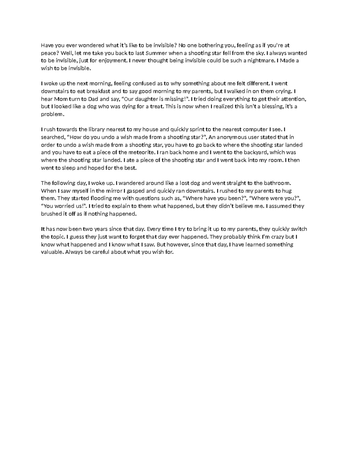 Narrative essay Have you ever wondered what it’s like to