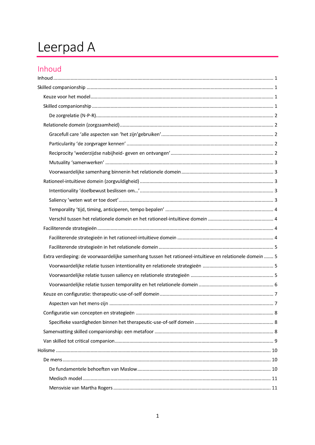 Leerpad A - Samenvatting Verpleegkundig Redeneren En Handelen - Leerpad ...