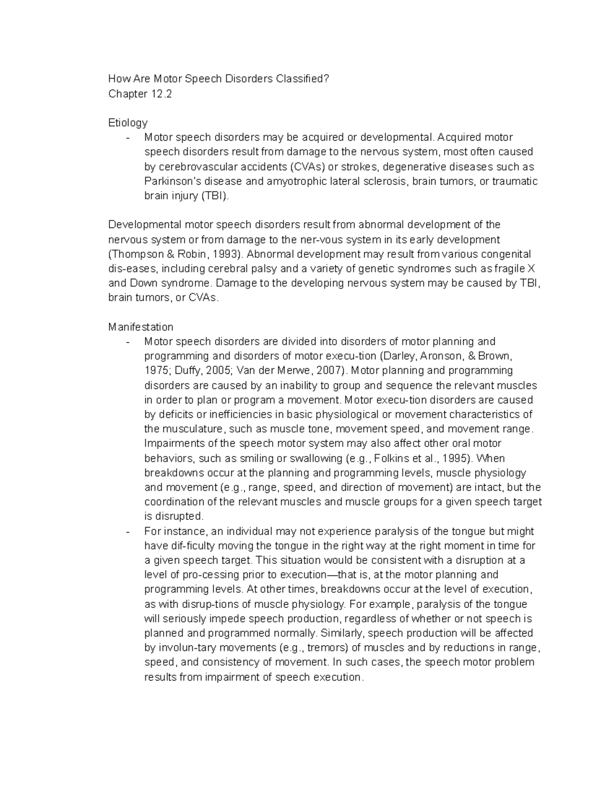 How Are Motor Speech Disorders Classified (12 How Are Motor Speech