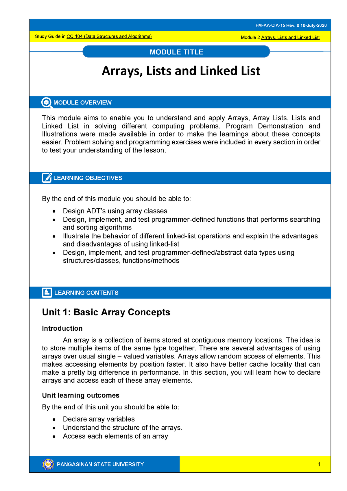 Data Structures And Algorithm, Arrays, Lists And Linked List ...