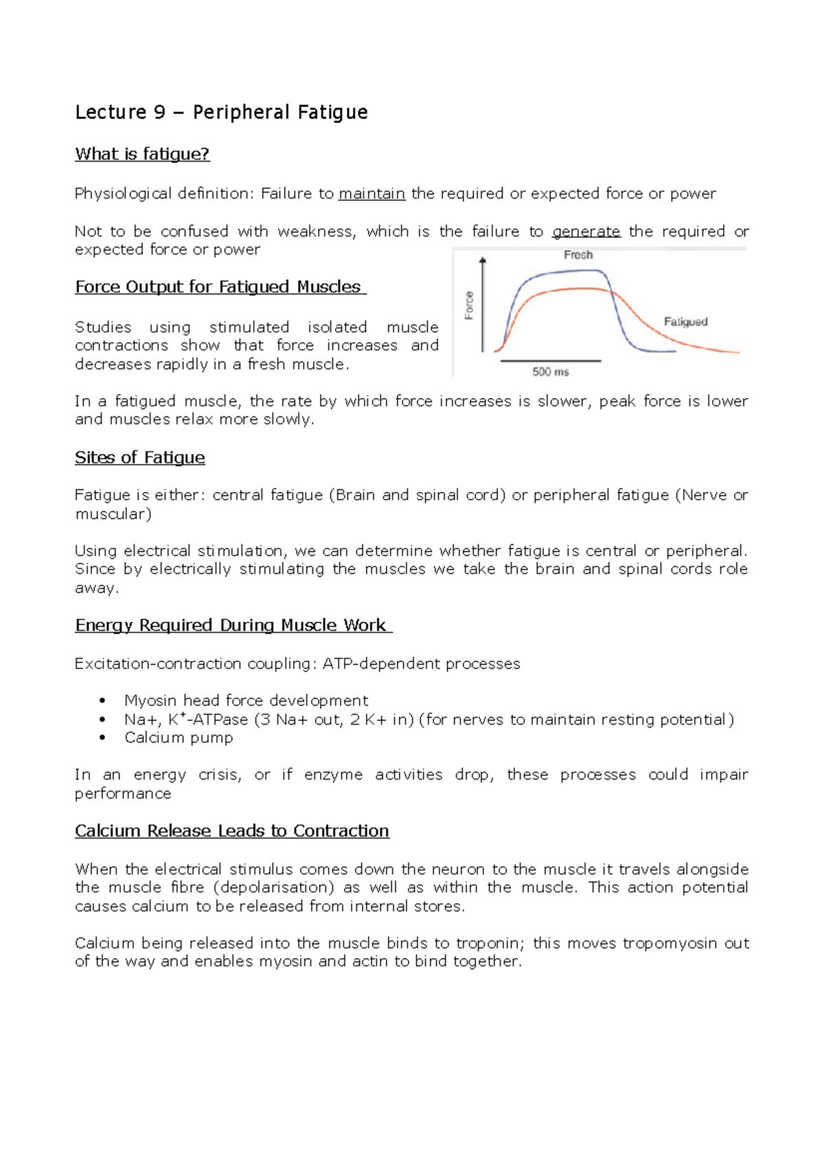 Central And Peripheral Fatigue | Physiology Semester 2 Lecture 9 & 10 ...