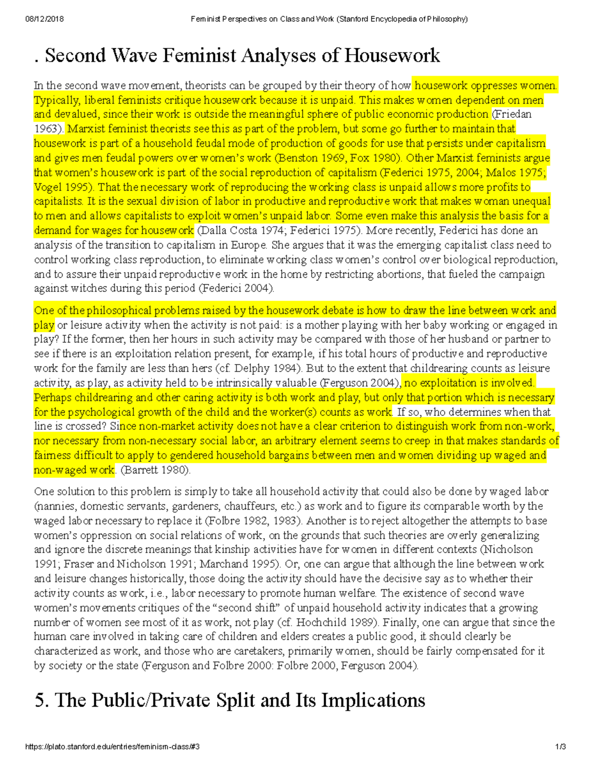 Feminist Perspectives on Class and Work (Stanford Encyclopedia of ...