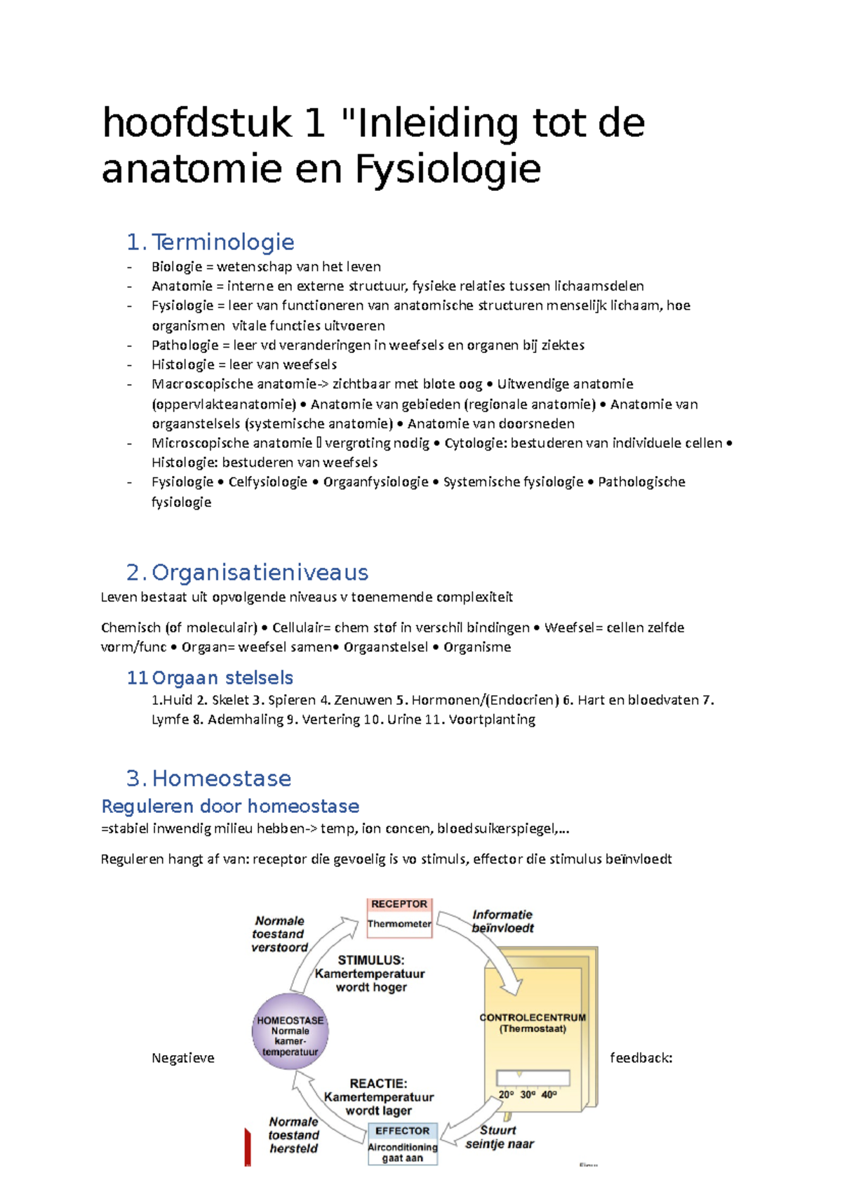 Anatomie - Hoofdstuk 1 "Inleiding Tot De Anatomie En Fysiologie 1 ...