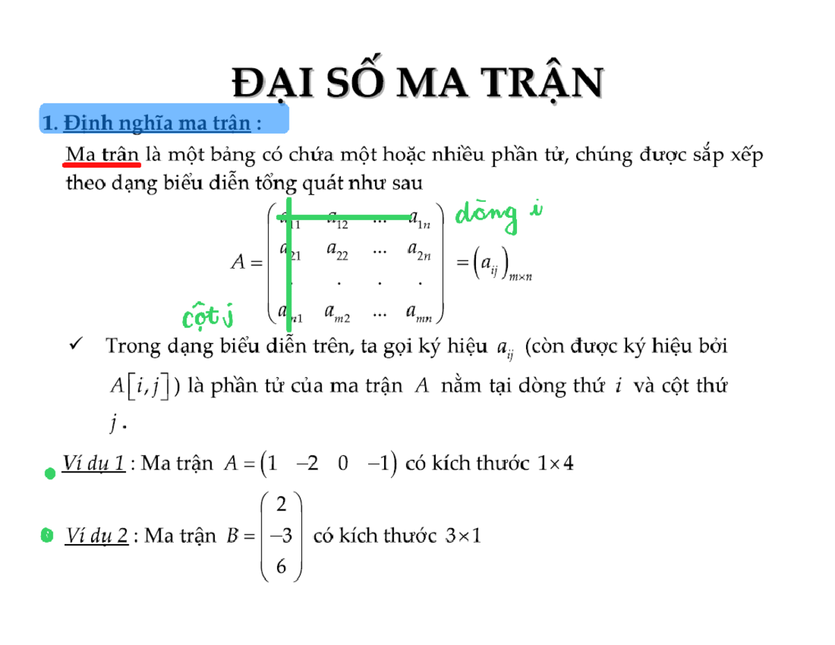 Ma Trận 220520 2011 15 - toán cao cấp matrix - Toán cao cấp - Studocu