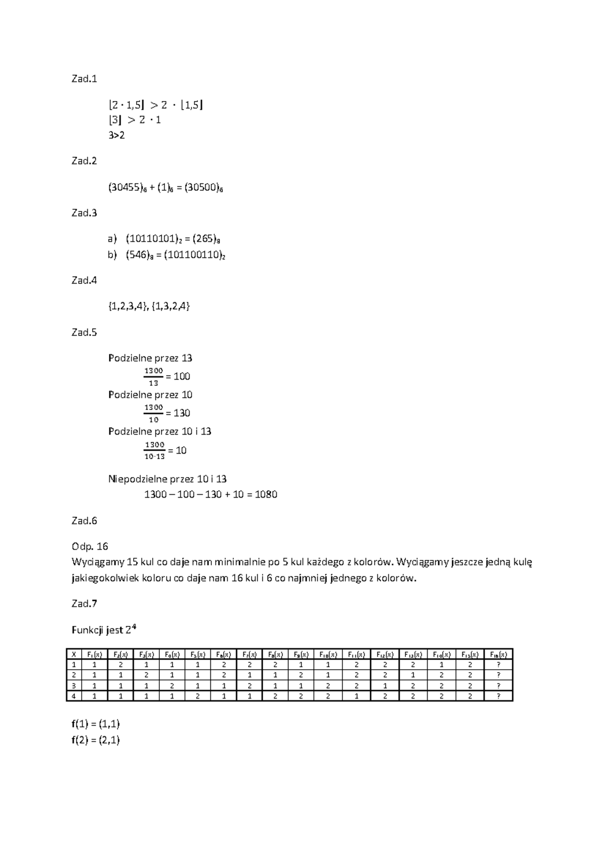 Matematyka Dyskretna д Wiczenia Zad бњ 2в 1 5бњ 2 в бњ 1 5бњ бњ 3 бњ 2 в 3