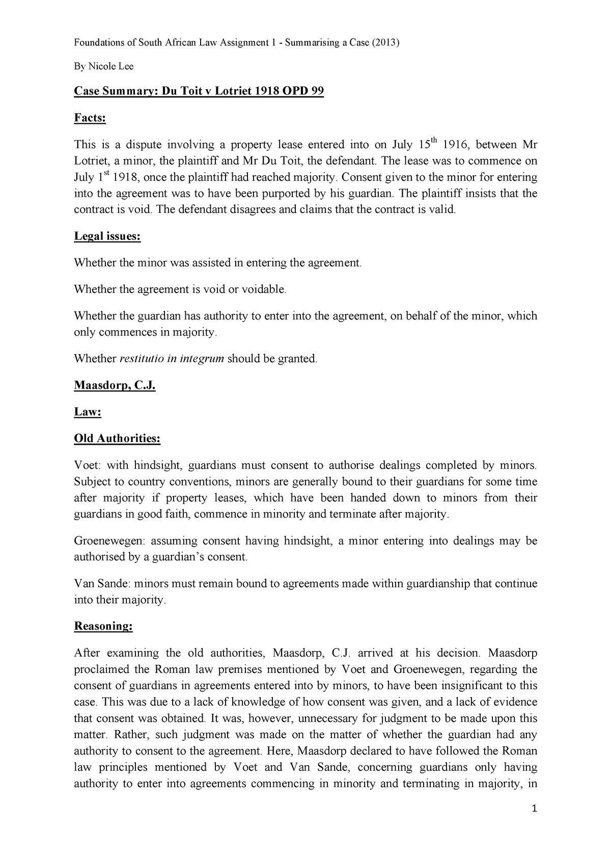 foundations-of-south-african-law-assignment-1-summarising-a-case