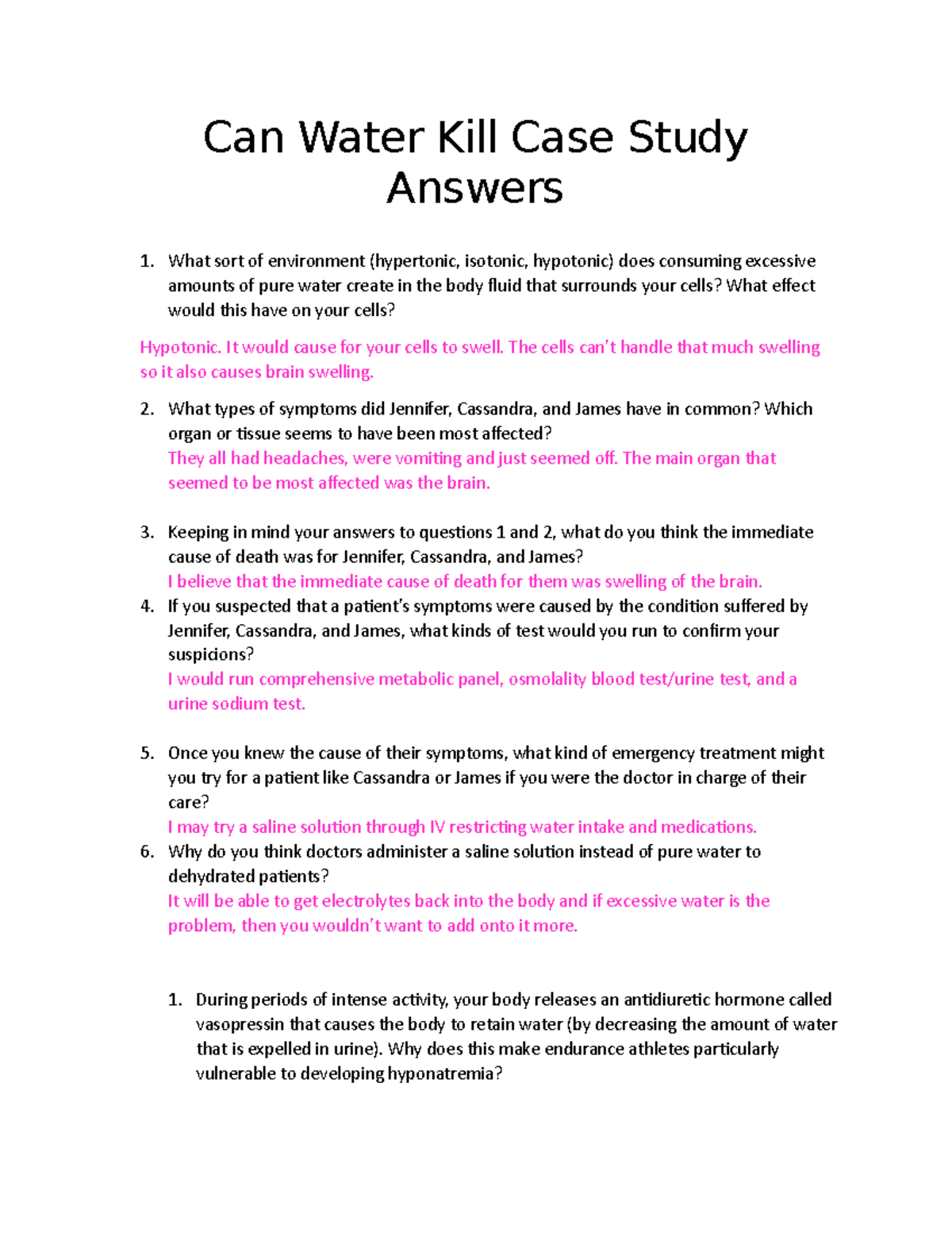 water can kill case study answer key part 2