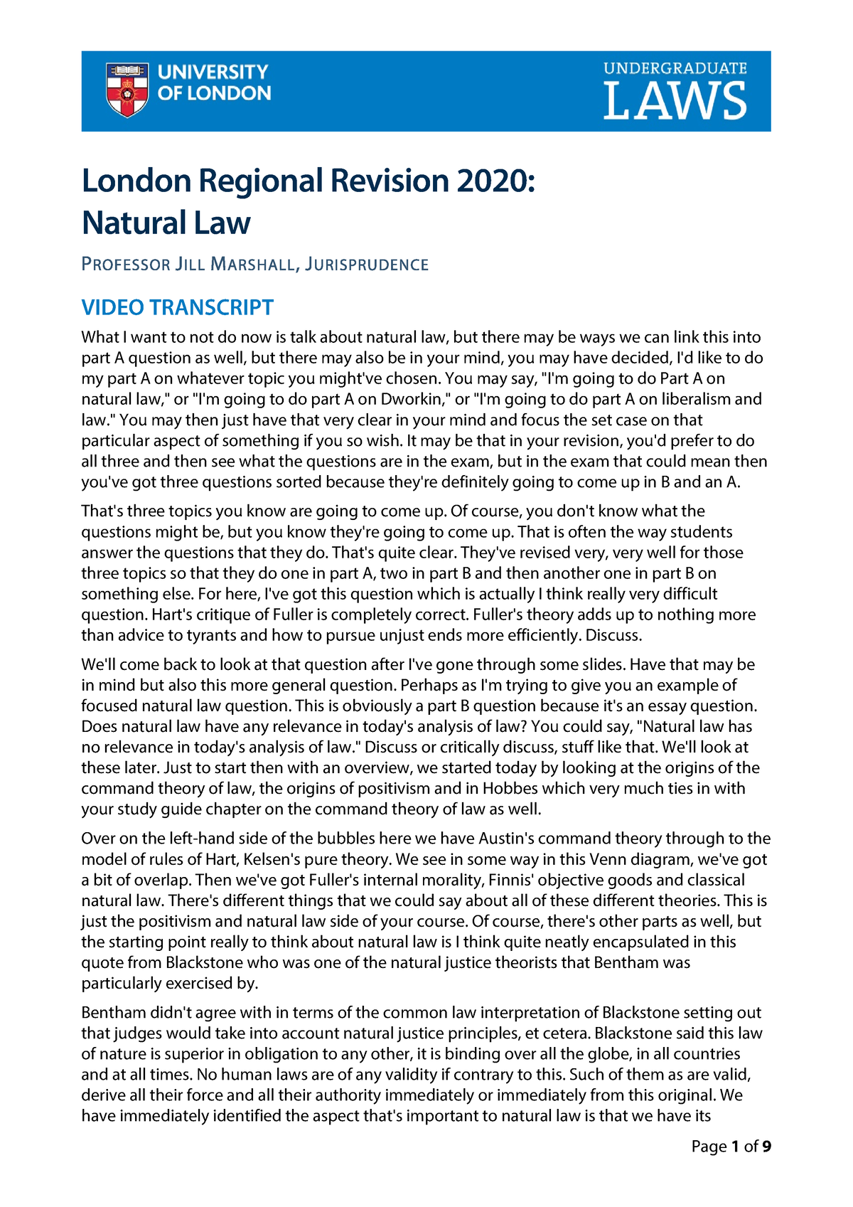 2020 Lre - London Regional Event - Revision - Natural Law - London 