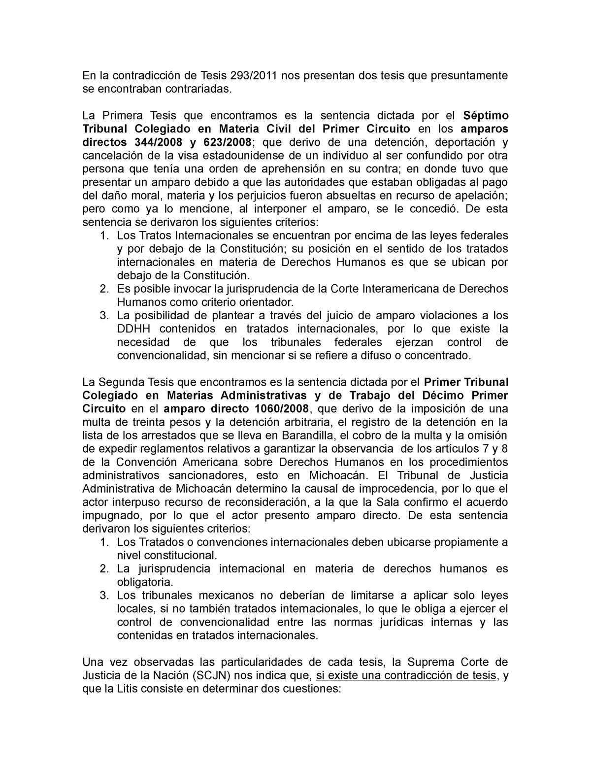 Contradicción De Tesis 293/2011 - En La Contradicción De Tesis 293/2011 ...