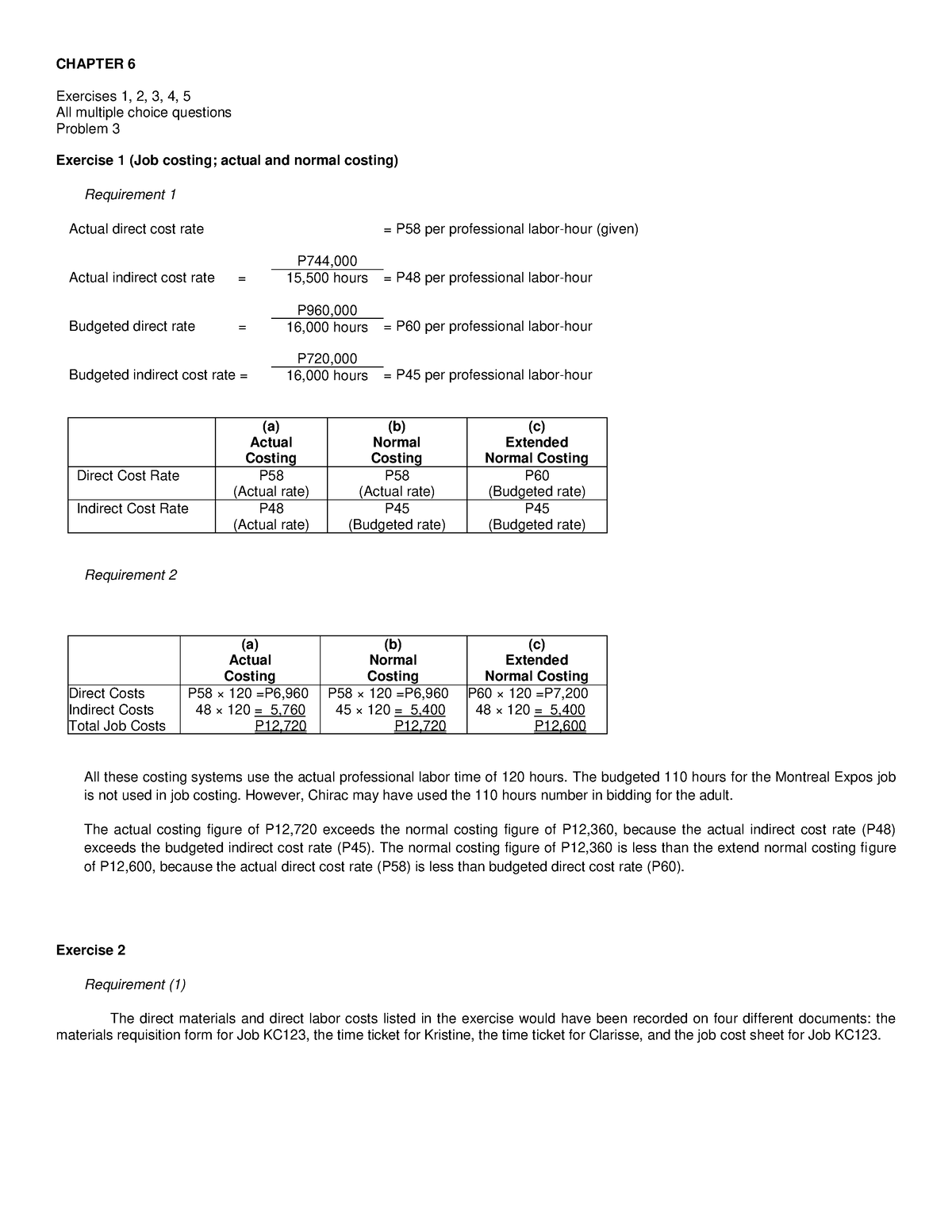 Chapter 6 Answer Key - CHAPTER 6 Exercises 1, 2, 3, 4, 5 All Multiple ...