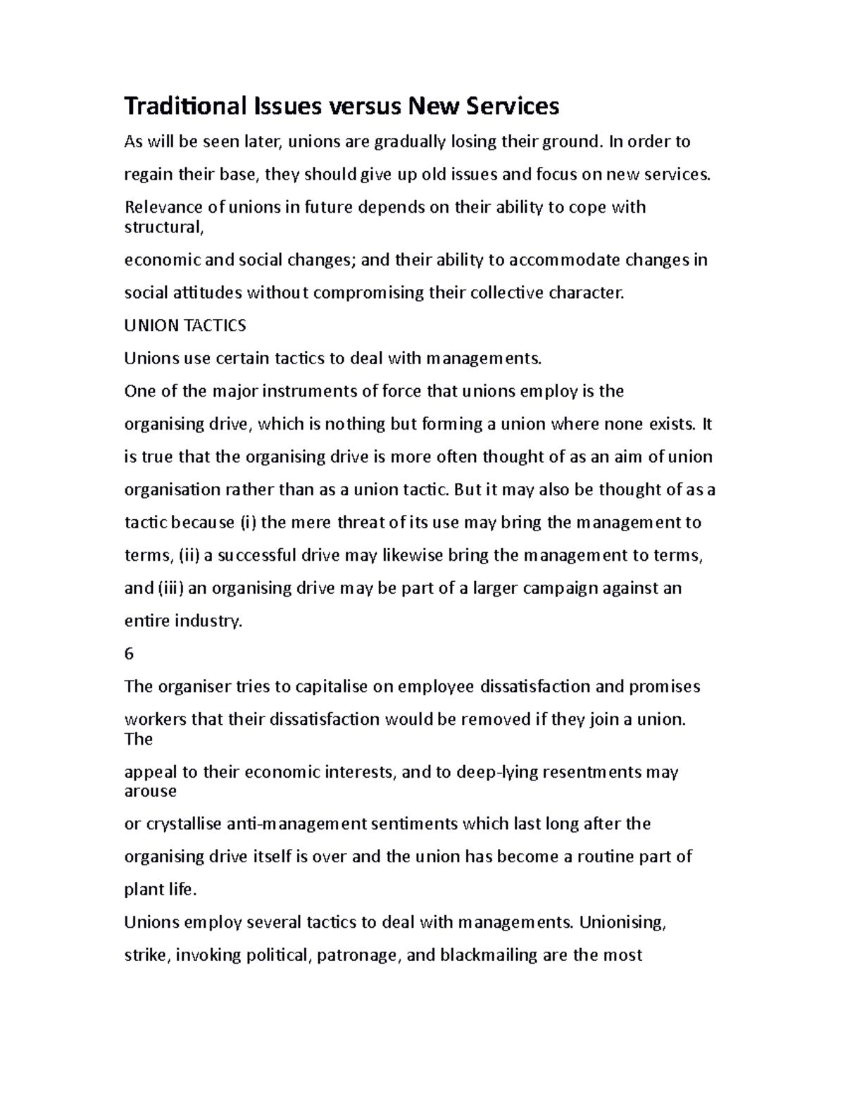 Traditional Issues versus New Services notes - Traditional Issues ...