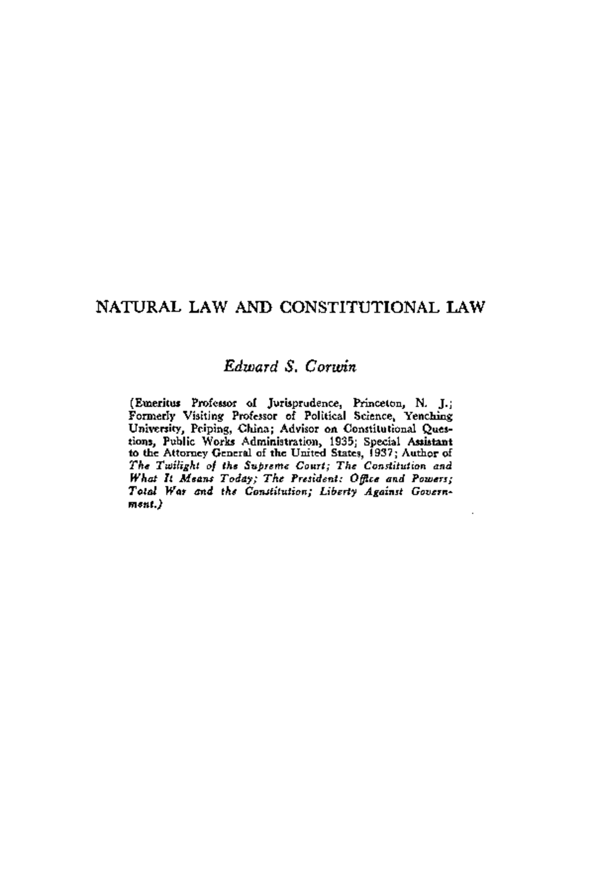 07 3Nat LInst Proc 45(1950) - NATURAL LAW AND CONSTITUTIONAL LAW Edward ...