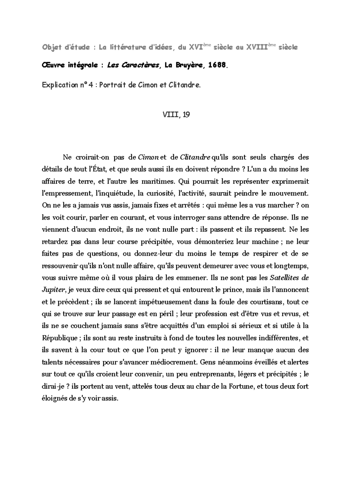 Texte - bac - Objet d’étude : La littérature d’idées, du XVIème siècle ...