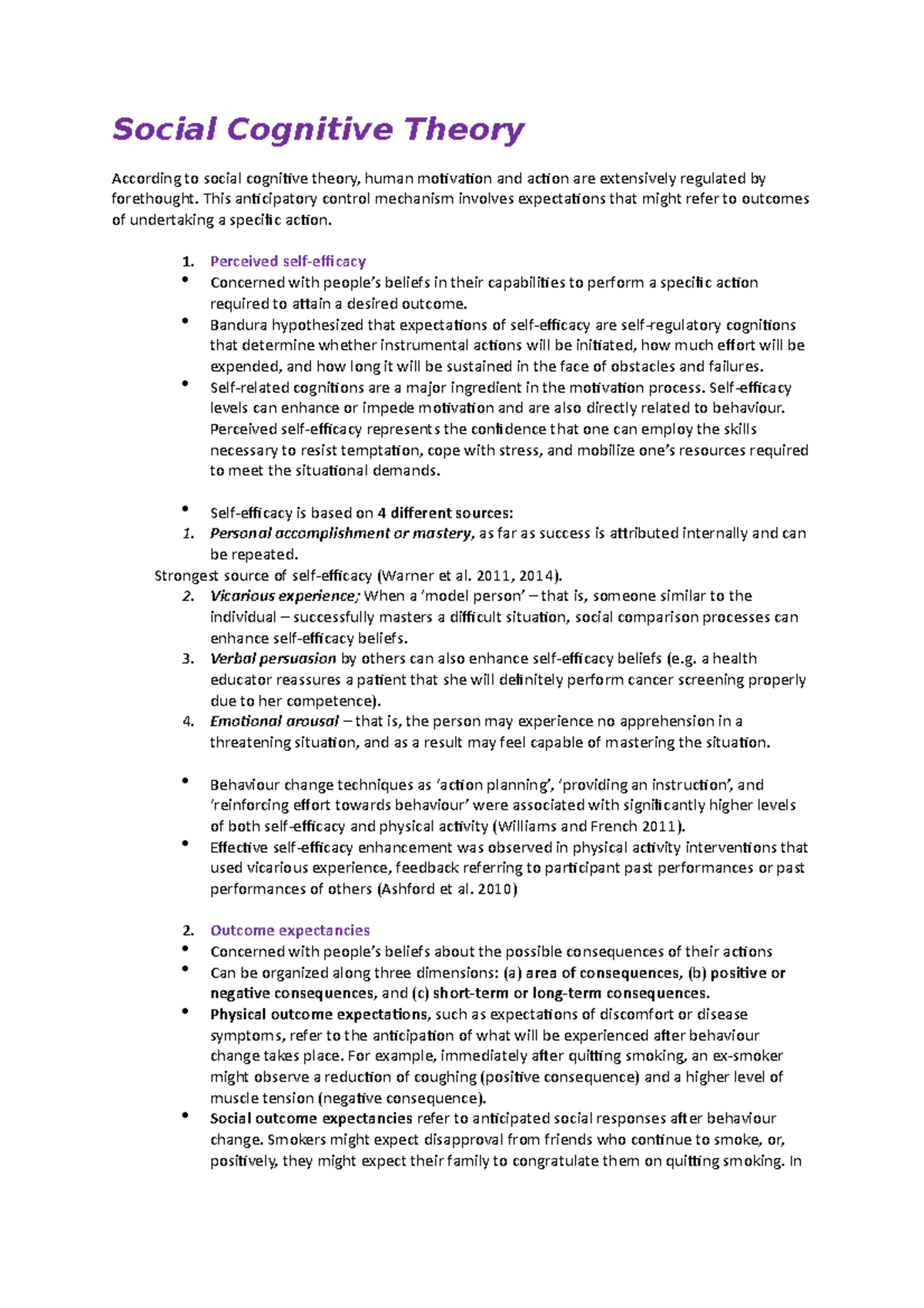 Social Cognitive Theory - Social Cognitive Theory According to social ...