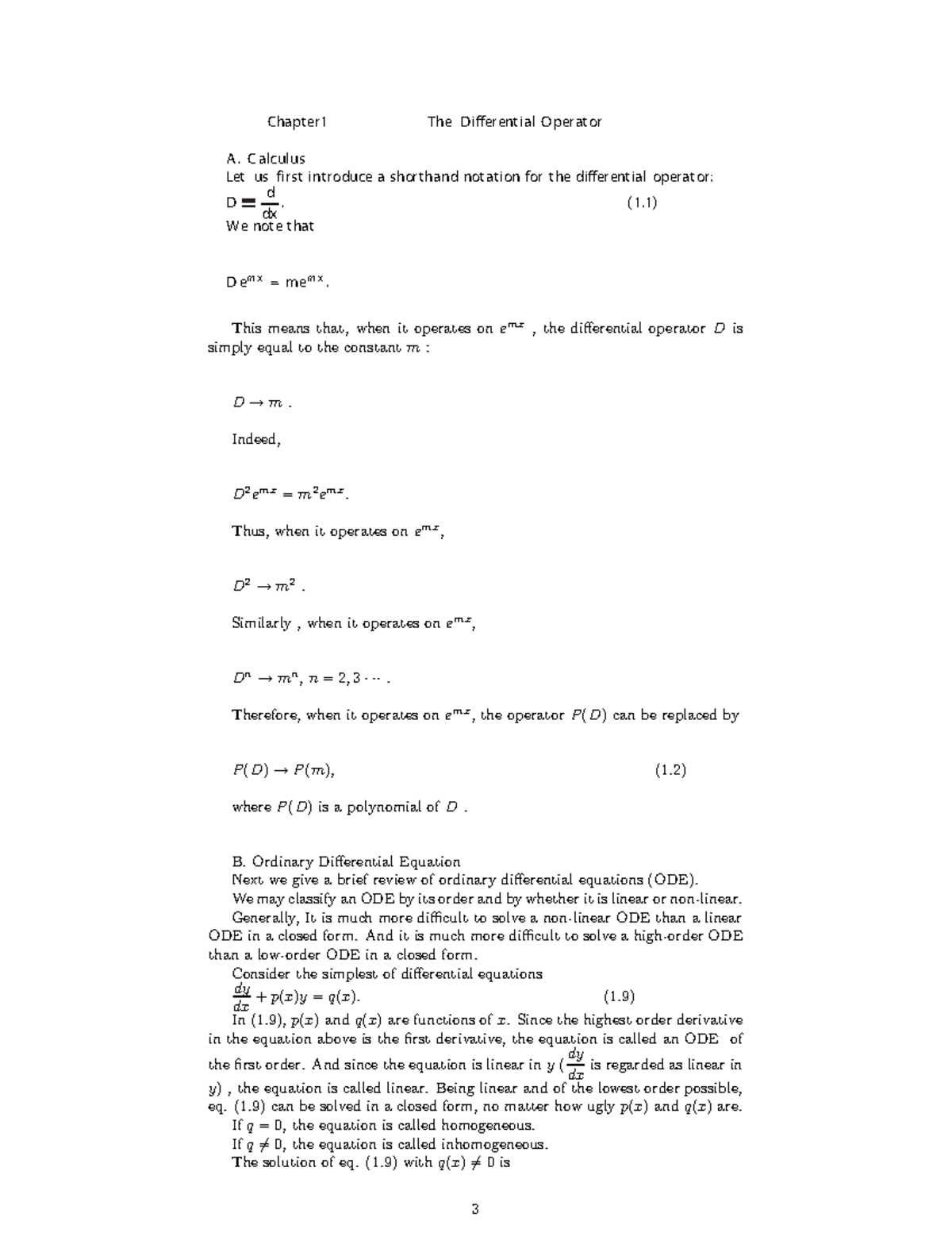The Differential Operator C alculus Let us first introduce a
