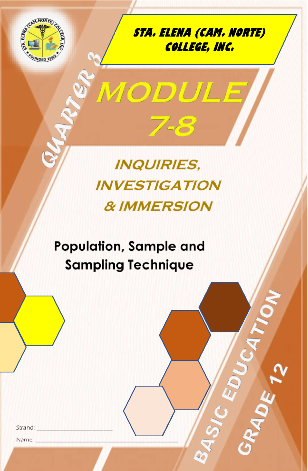 Module 7 8 Inquiries Investigation and Immersion STA. ELENA (CAM
