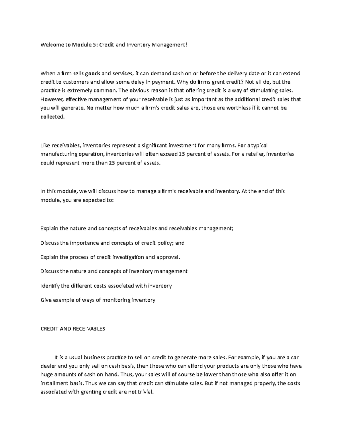 Finals - Contains lecture notes about inventory management. - Welcome ...