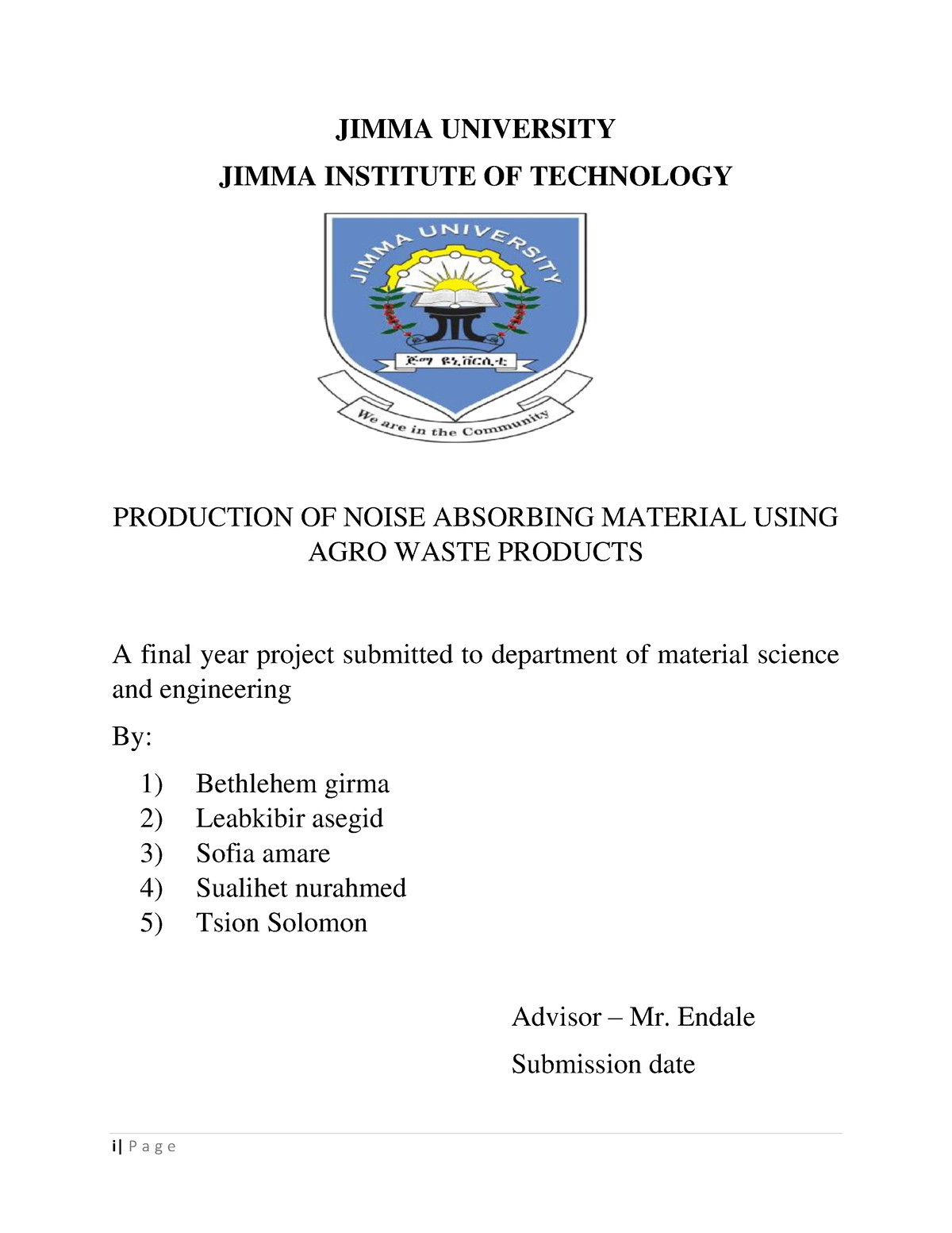 jimma university thesis format pdf