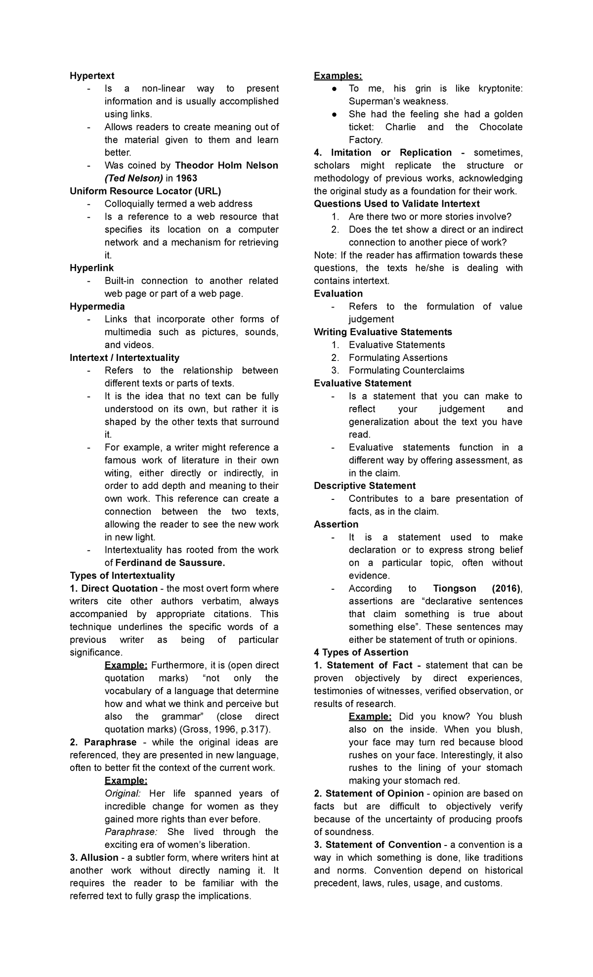 Q4 RWS L2 & L3 - asda - Hypertext - Is a non-linear way to present ...