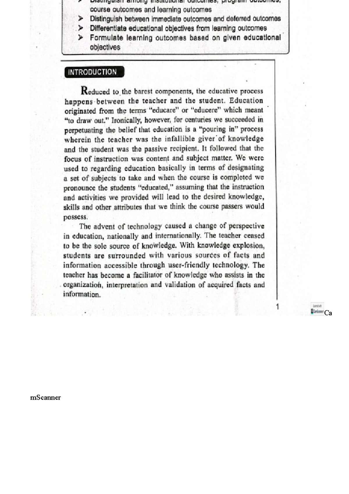 Chapter 1 Learning Material - among program I course outcomes and ...