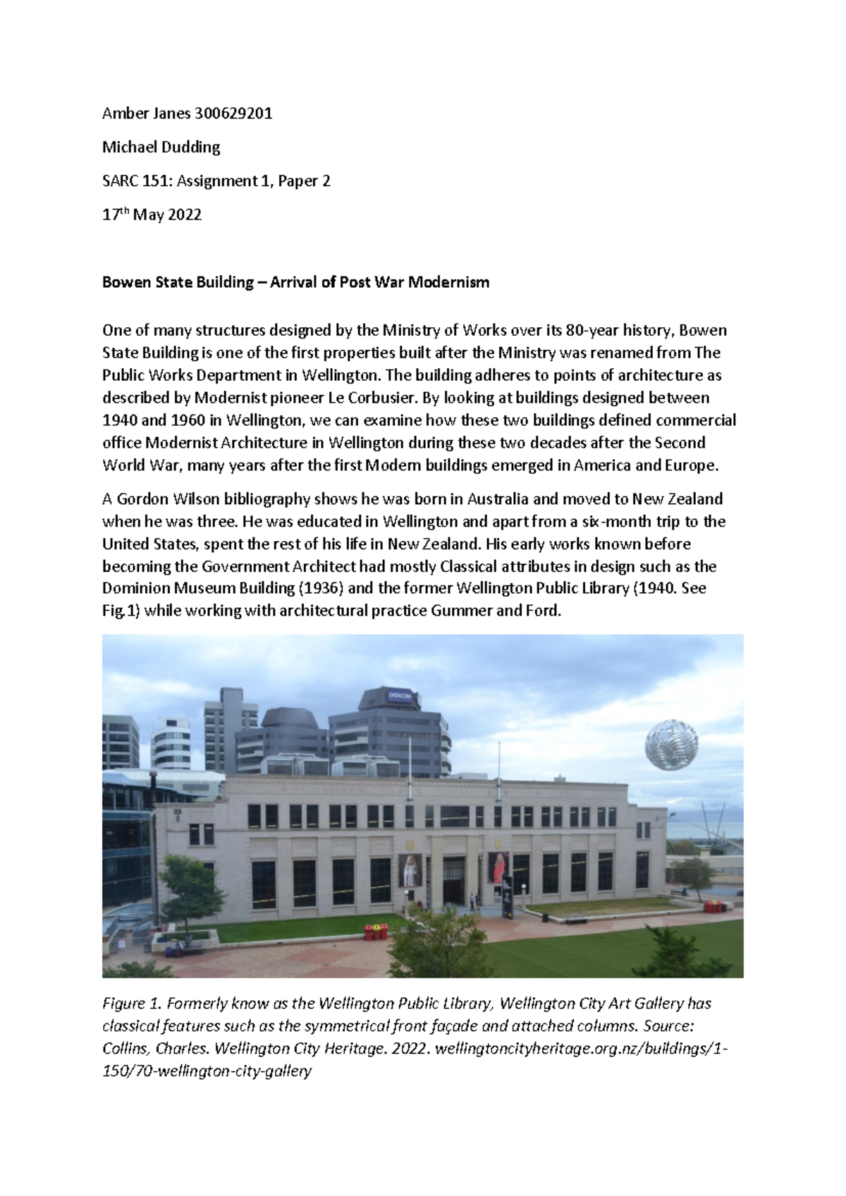 Assignment 1 Part 2 - Amber Janes 300629201 Michael Dudding SARC 151 ...
