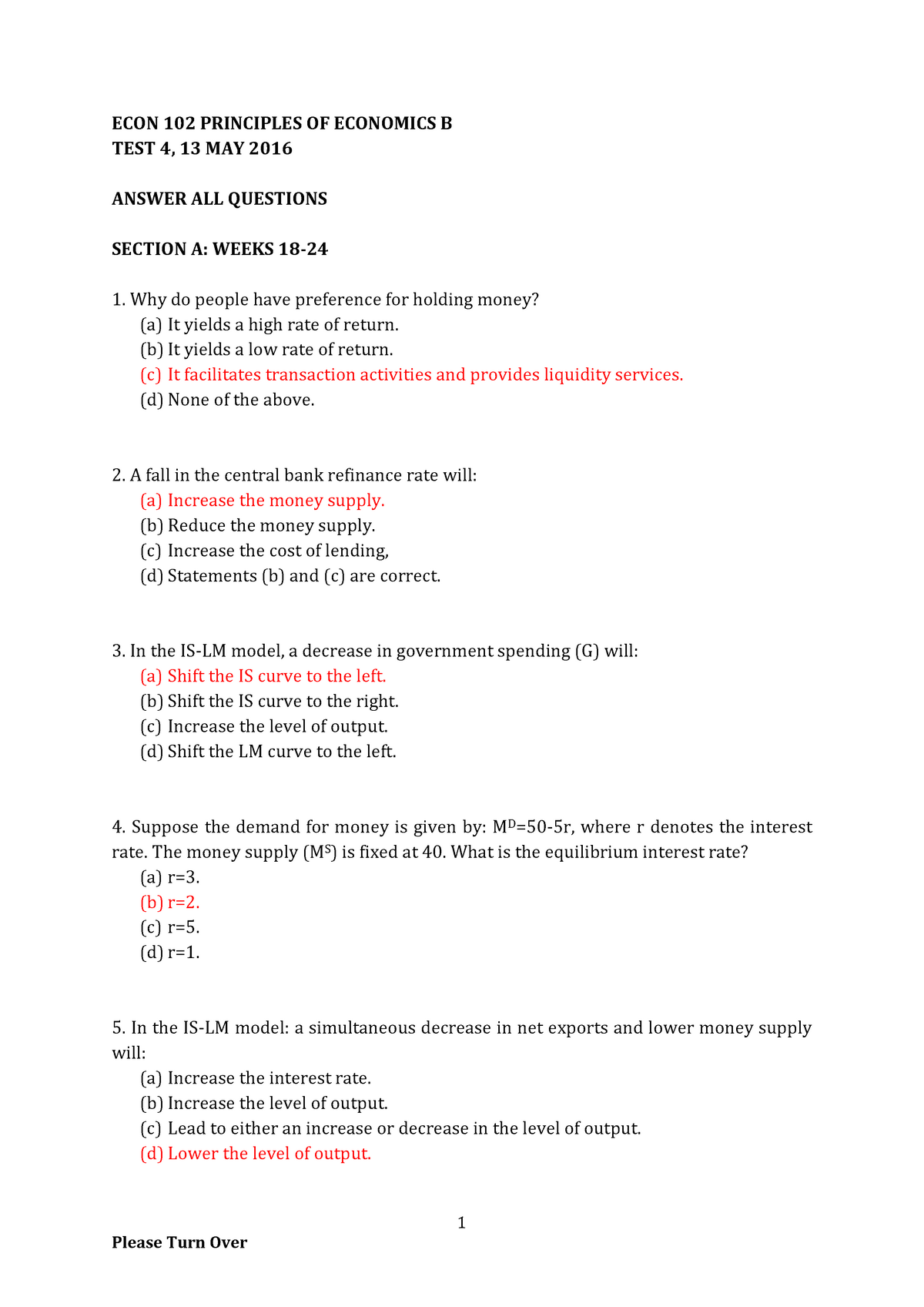 ECON-102-Week-24-test-answers - 1 ECON 102 PRINCIPLES OF ECONOMICS B ...