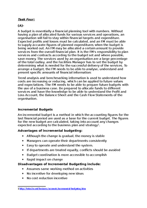 FM4.01 - Task Five - TASKS - Section 5: (A)- A Successful Facilities ...