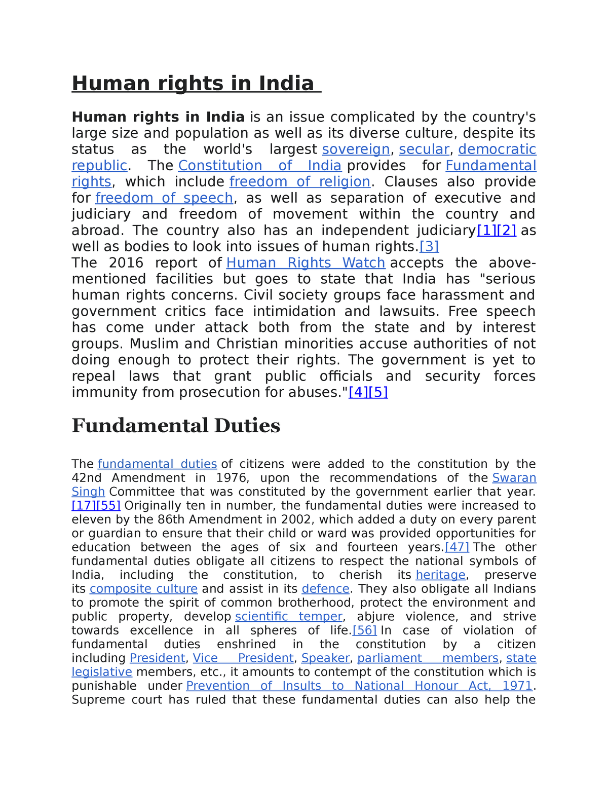 human rights in india essay