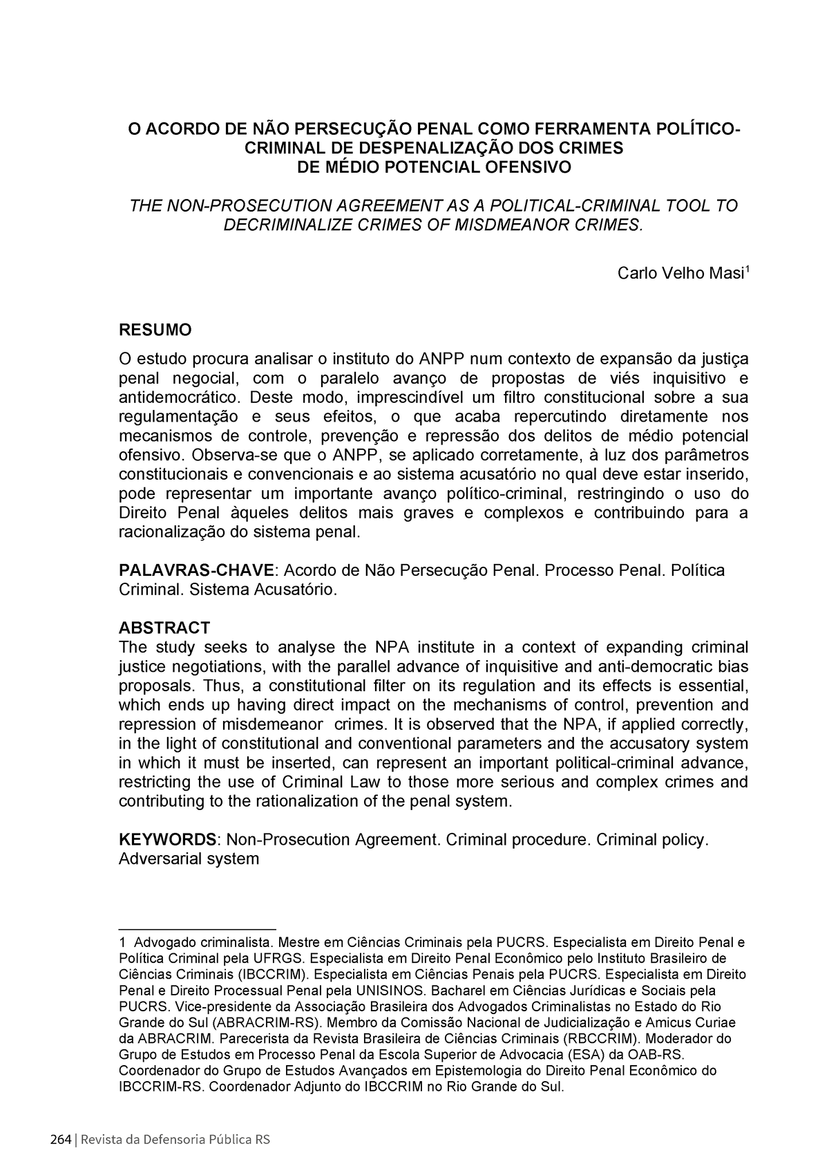 FUNDAMENTOS PARA A REFORMA DA JUSTIÇA PENAL