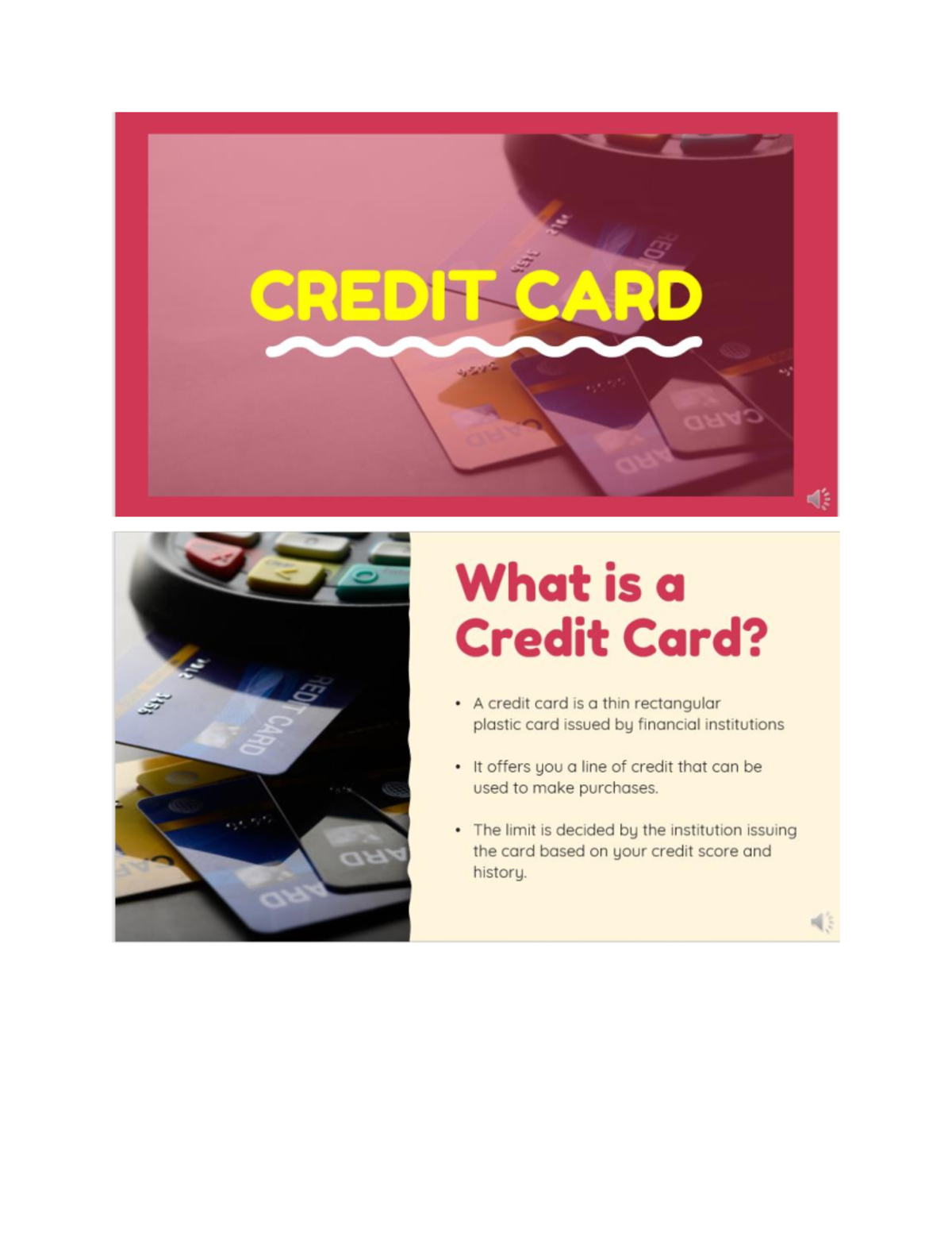 Credit CARD Lecture Notes - Accountancy - These are the main parts of a ...