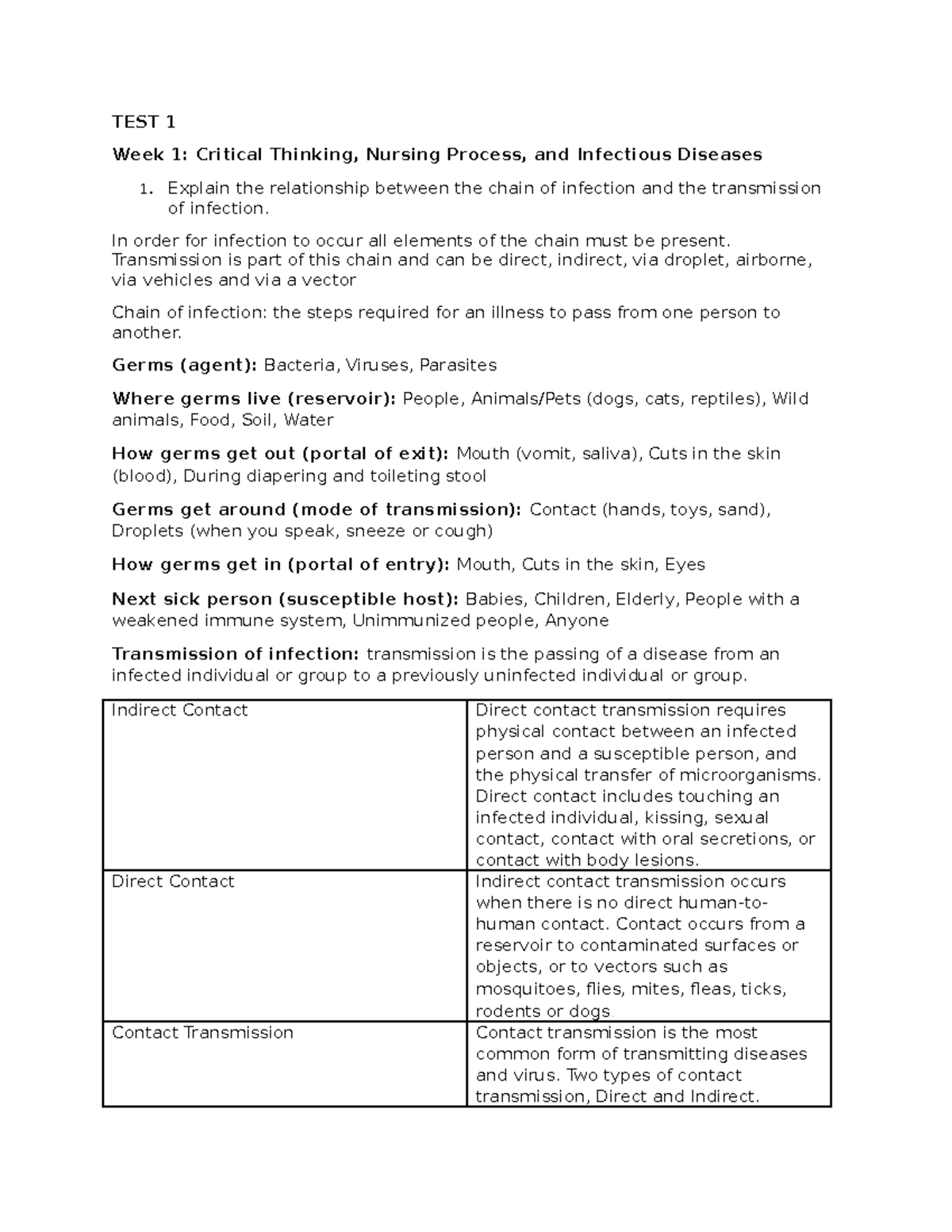NURS 1027 TEST Reviews Combined - TEST 1 Week 1: Critical Thinking ...