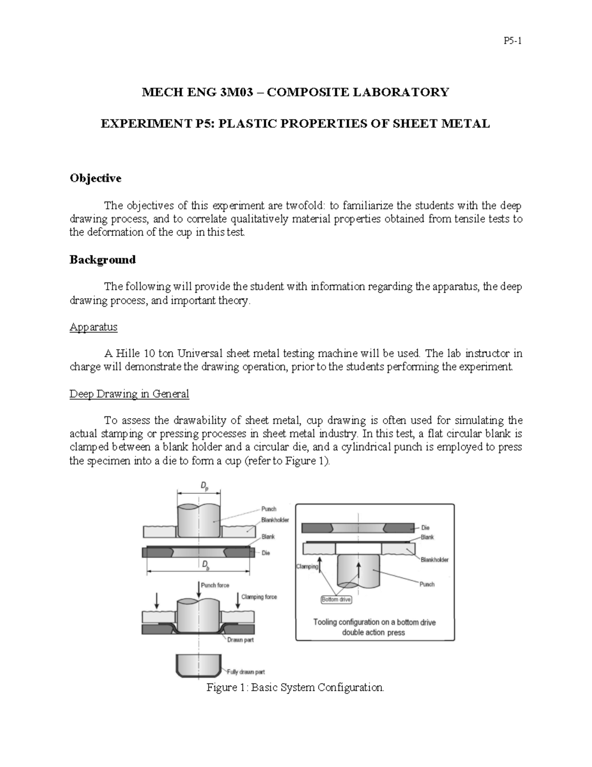 P5Plastic Properties of Sheet Metal Handout P51 MECH ENG 3M03