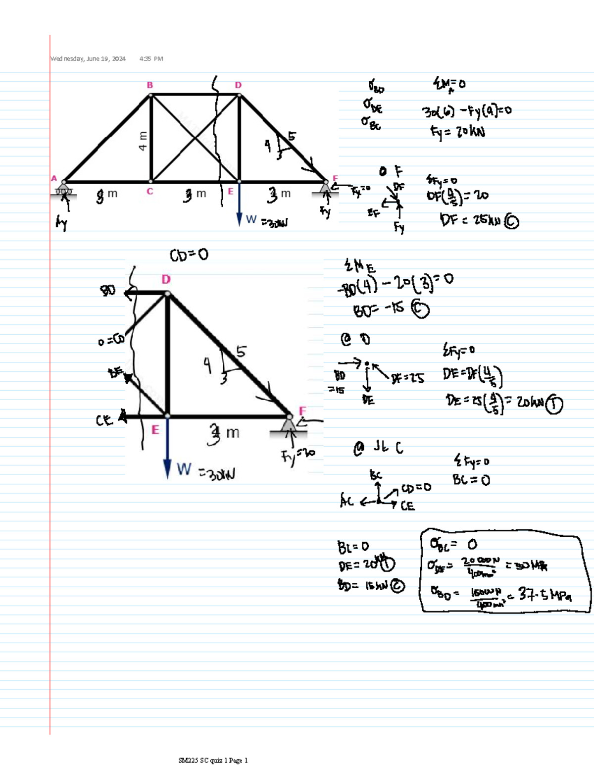 Strength of Materials - Civil Engineering - Wednesday, June 19, 2024 4: ...