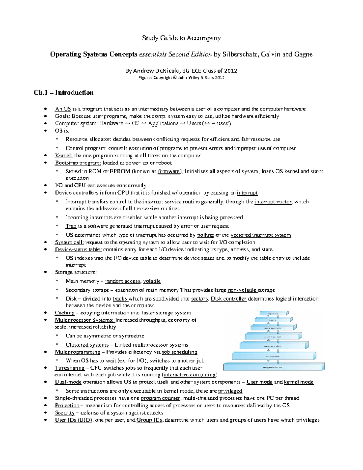 OSStudy-Guide - Study Guide - Study Guide to Accompany Operating ...