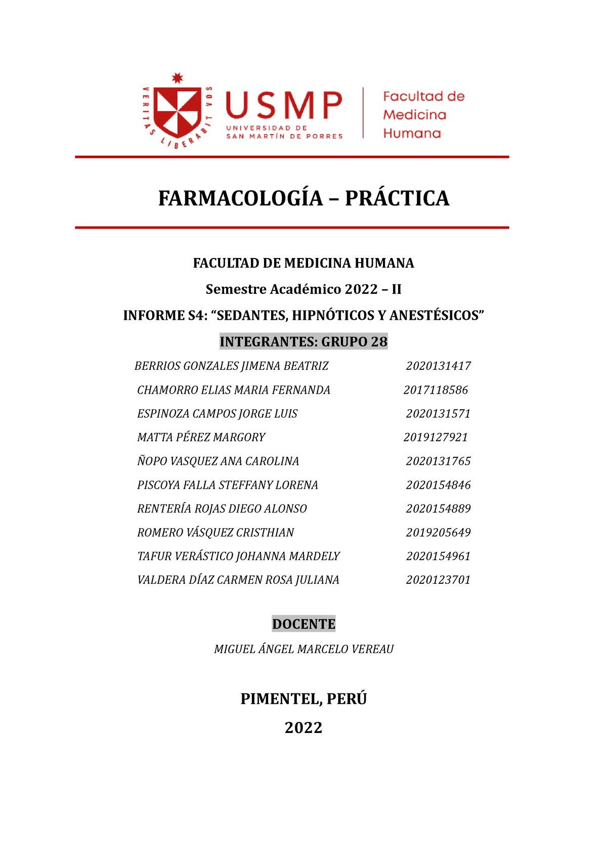 Informe 4 - Farmaco PRAC - Grupo 28 - FARMACOLOGÍA – PRÁCTICA FACULTAD ...