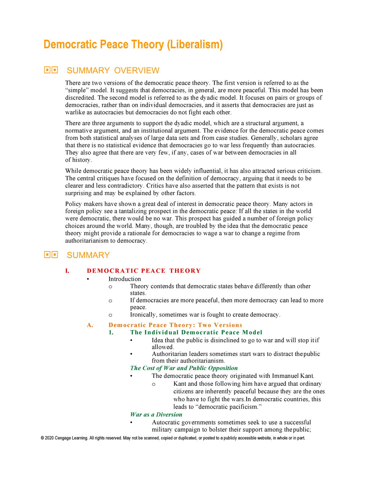 democratic peace theory case study