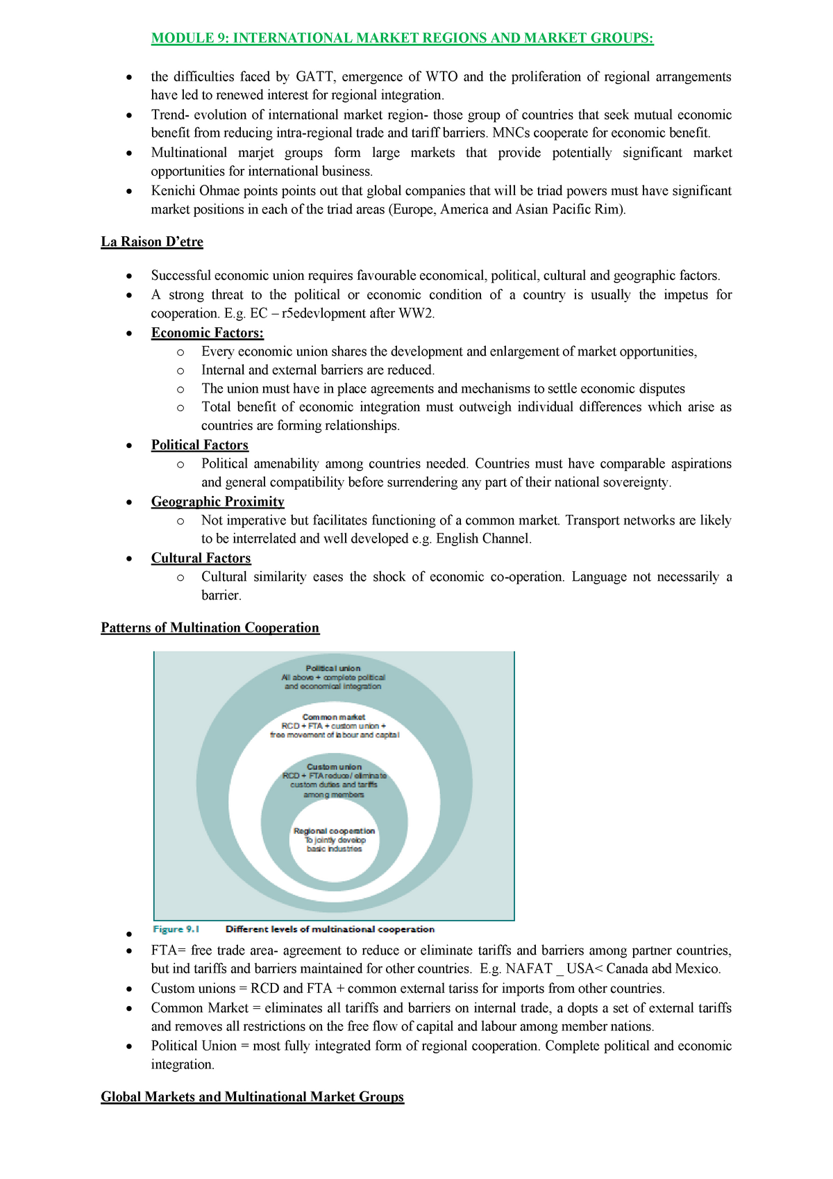 International Marketing-2 - MODULE 9: INTERNATIONAL MARKET REGIONS AND ...