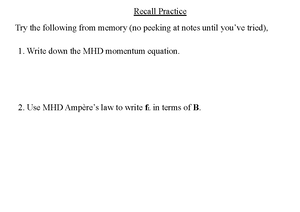 MHD Lecture 15 Slides - Recall Practice Try the following from memory ...