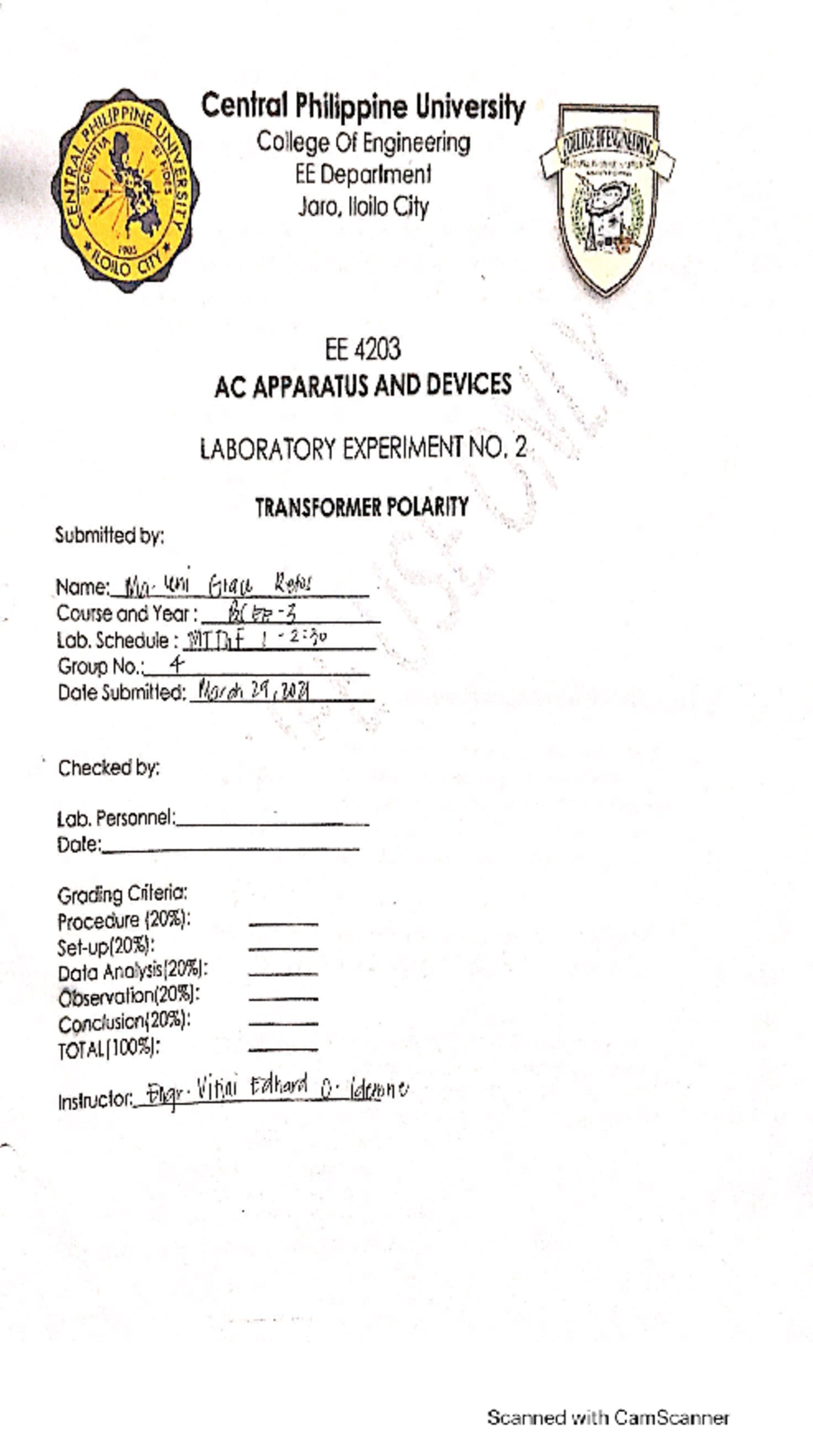 EE 3242 LAB EXP 2nd Sem 2020-2021 - Electrical Engineering - Studocu