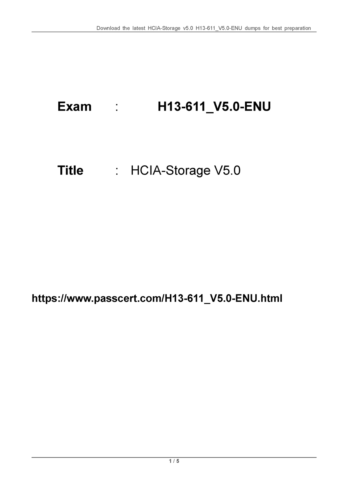 H13-511_V5.5新版題庫上線