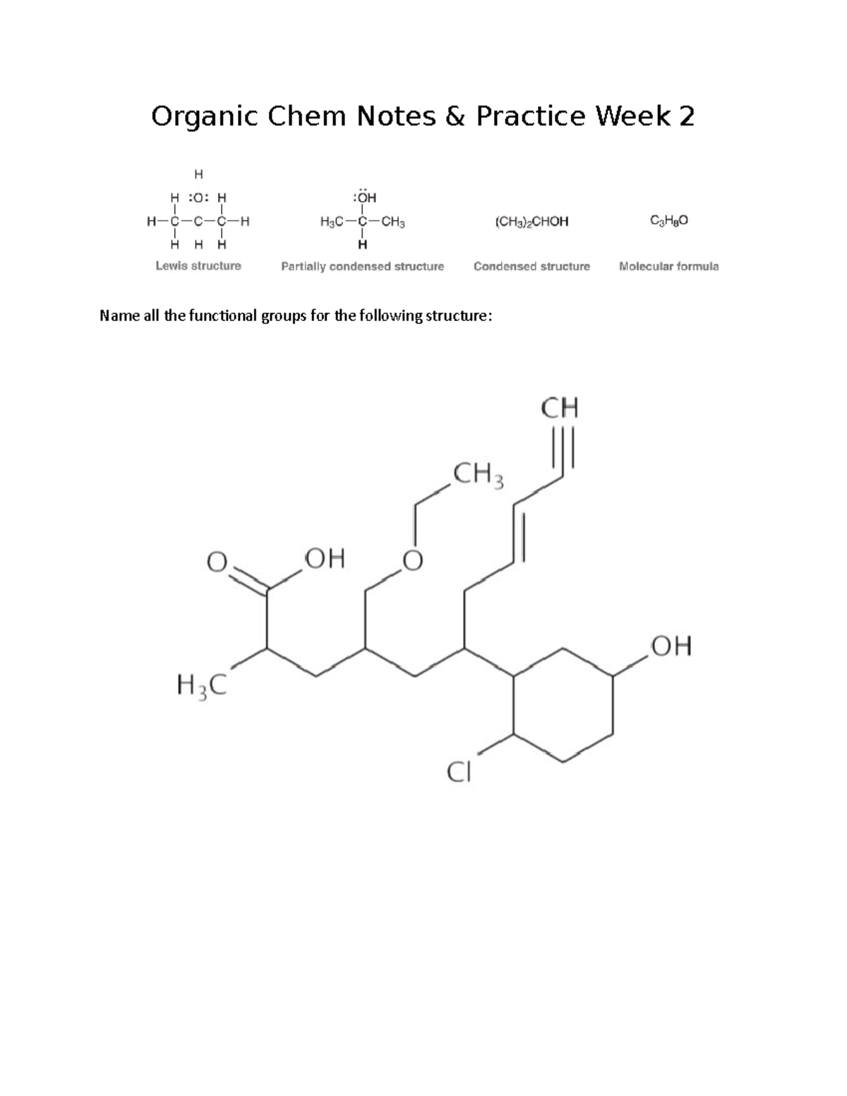 Week 2 - Practice Exam Chatterjee - Organic Chem Notes & Practice Week ...