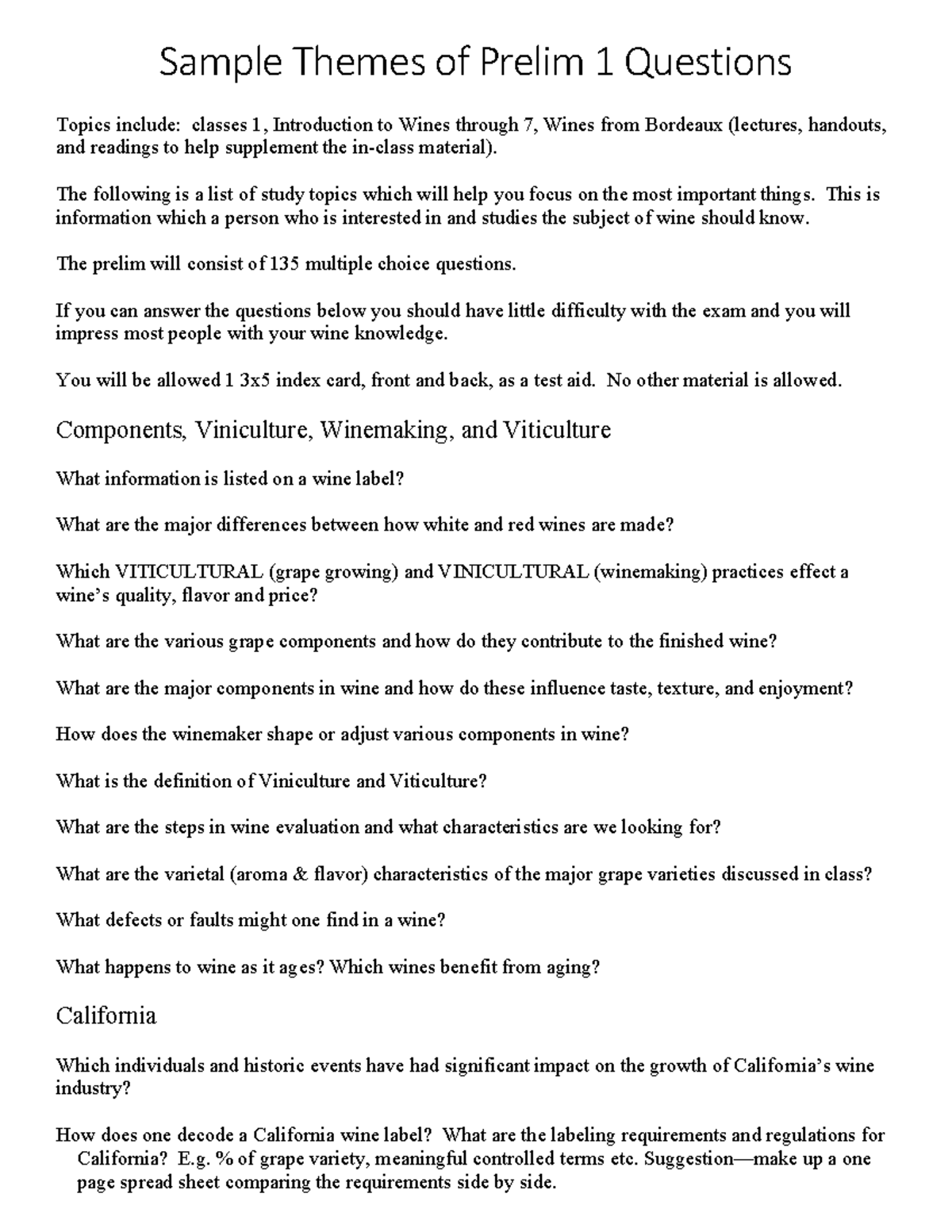 F23 Prelim 1 Sample themes - Sample Themes of Prelim 1 Questions Topics ...
