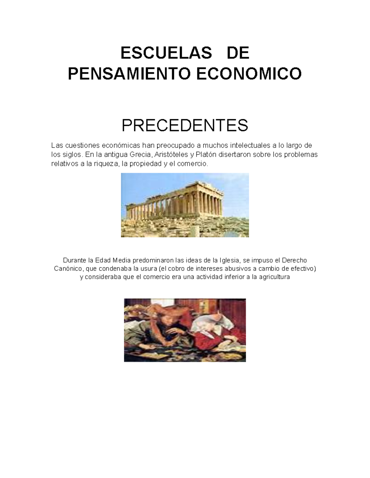 Escuelas DE Pensamiento Economico - ESCUELAS DE PENSAMIENTO ECONOMICO ...