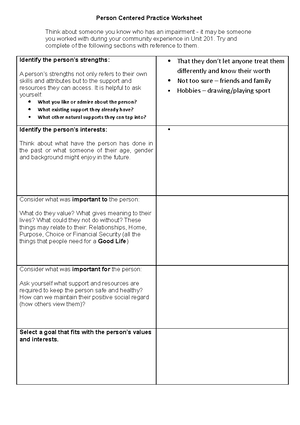 COPM example week 10 - COPM - CANADIAN OCCUPATIONAL PERFORMANCE MEASURE ...