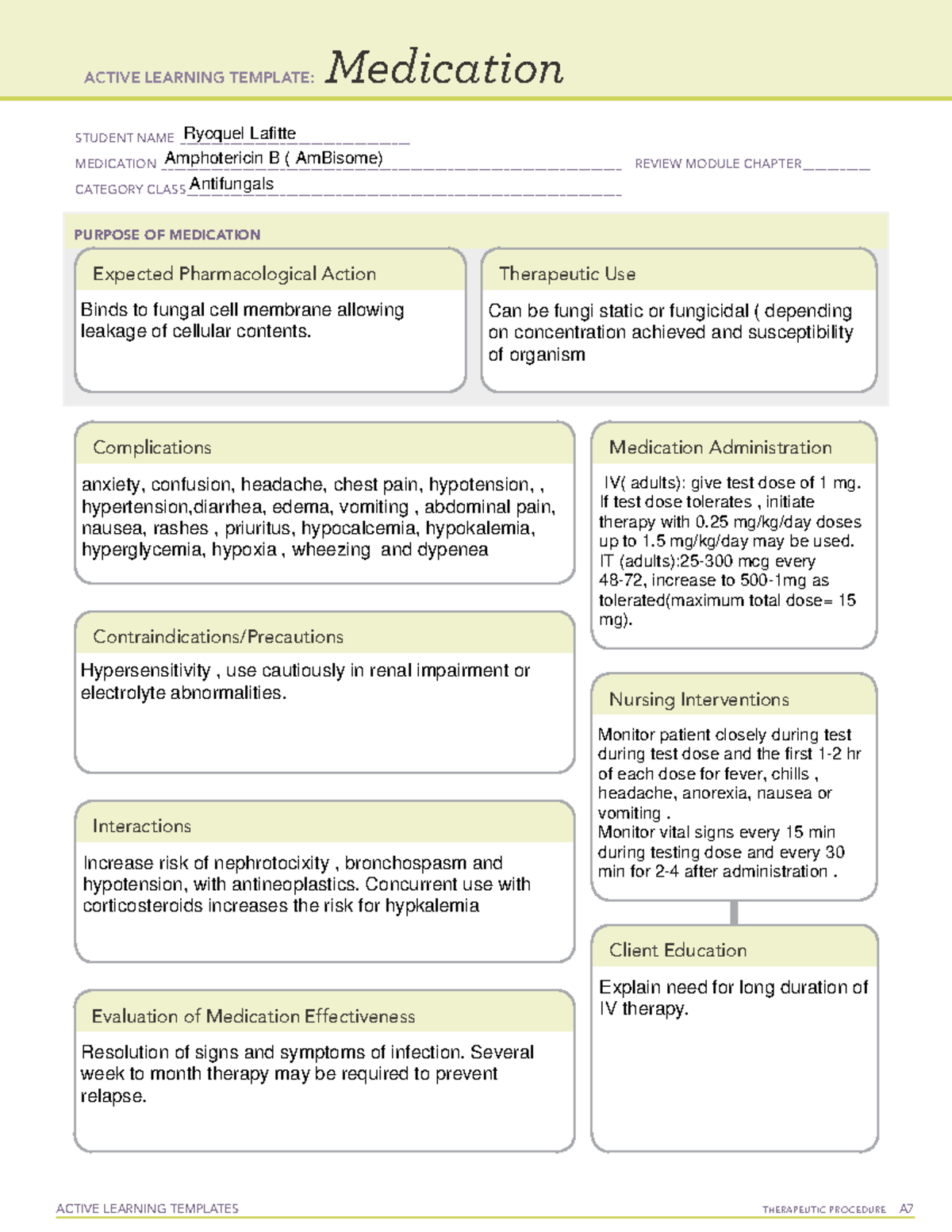 Amphotericin B ( Am Bisome) - ACTIVE LEARNING TEMPLATES THERAPEUTIC ...