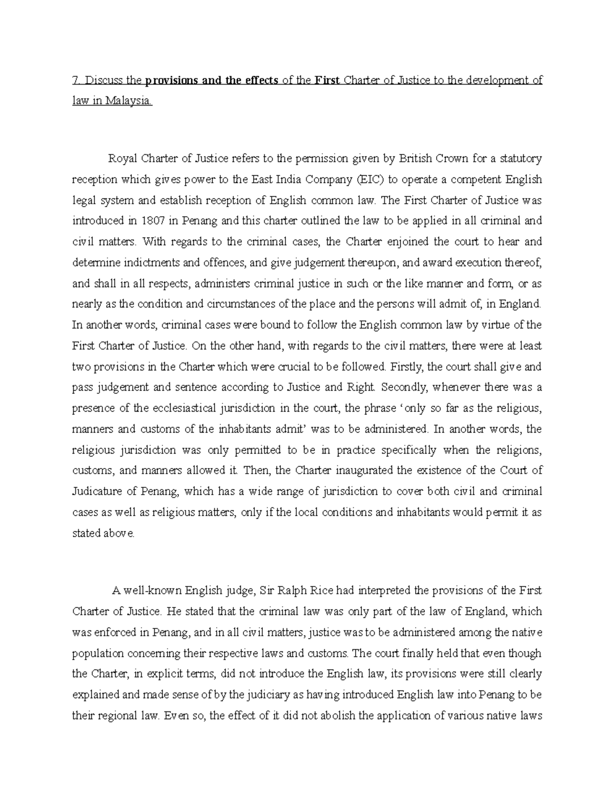 Charter Of Justice Meaning 