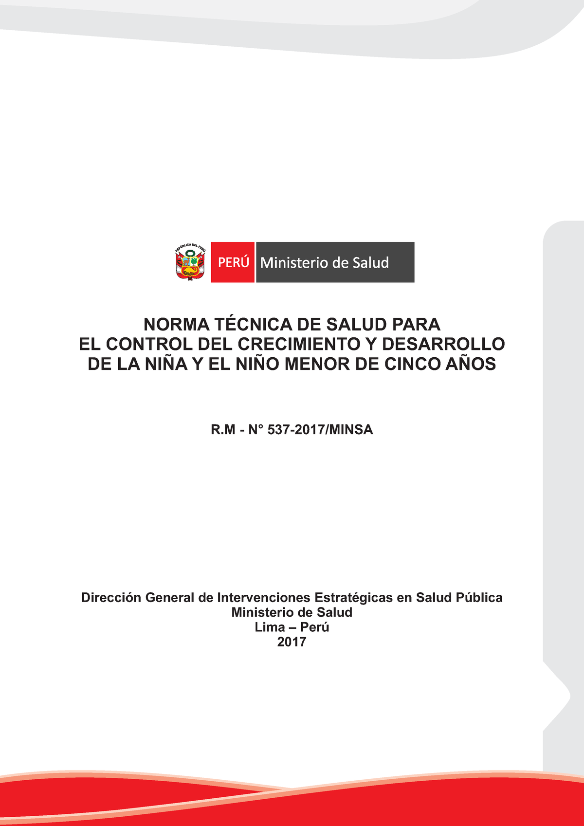 Normativa Cred Doc Norma T Cnica De Salud Para El Control Del