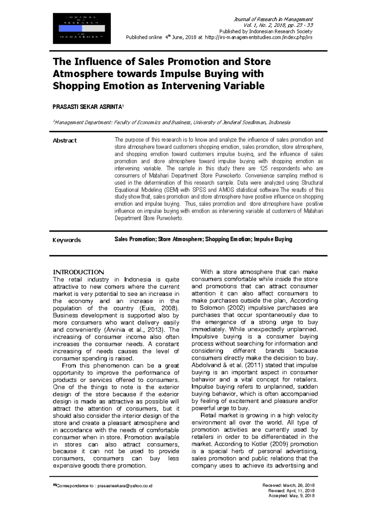 27 49 1 SM tham khảo ạ Correspondence to prasastisekarayahoo.co