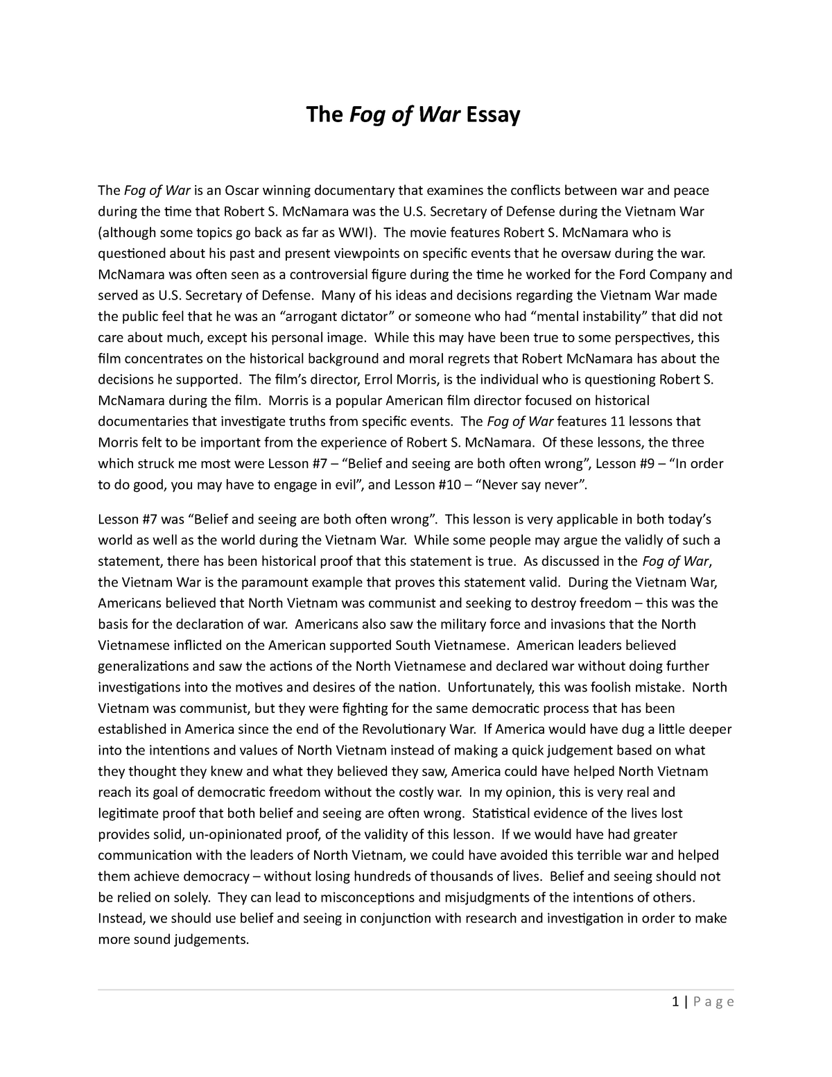 persuasive essay about war