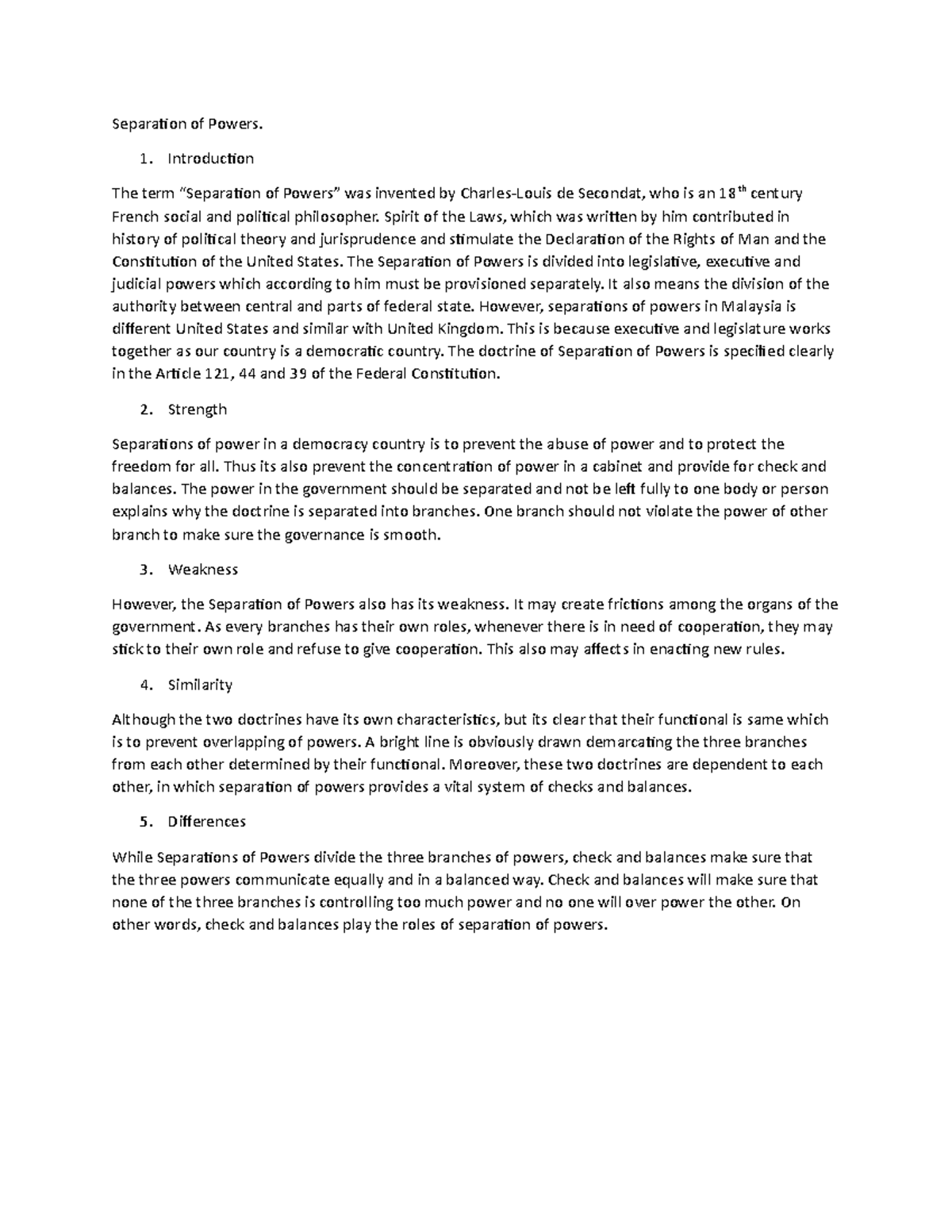 Separation of Powers - lecture note - Separaion of Powers. Introducion ...